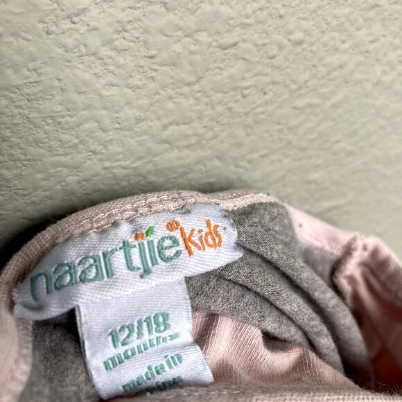 Naartjie Kids Long Sleeve Dots and Stripes Tunic - Gray Pink Brown - 12-18M - Picture 5 of 10